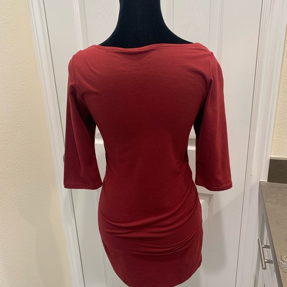 Red, mid sleeve mini dress. - Picture 3 of 5